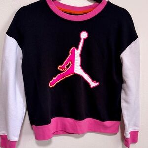 Jordan Black Sweatshirt with Pink and Orange Trim